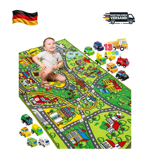 Spielteppich 80x150 stadt - spielteppich,
