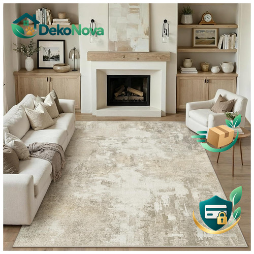 Teppich beige abstrakt - teppich,